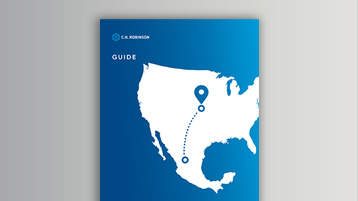 Graphic of map showing Mexico and United States